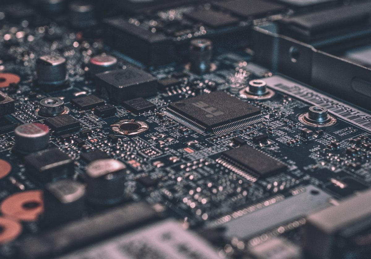 A populated circuit board with its components in place