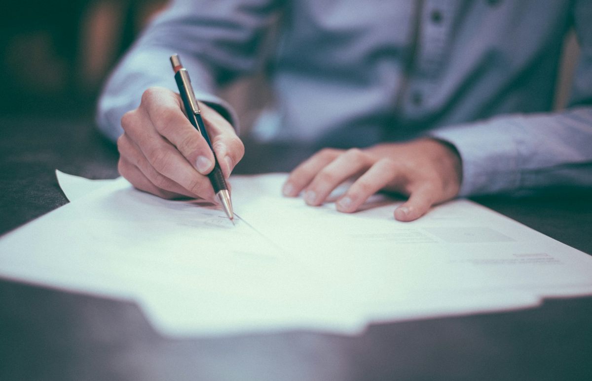 Payment terms being signed on an order