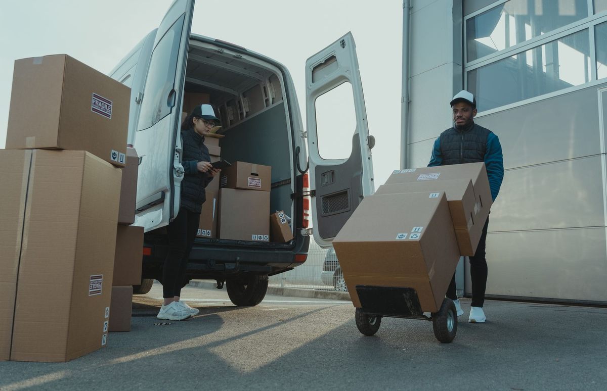 Cartons being loaded for dispatch
